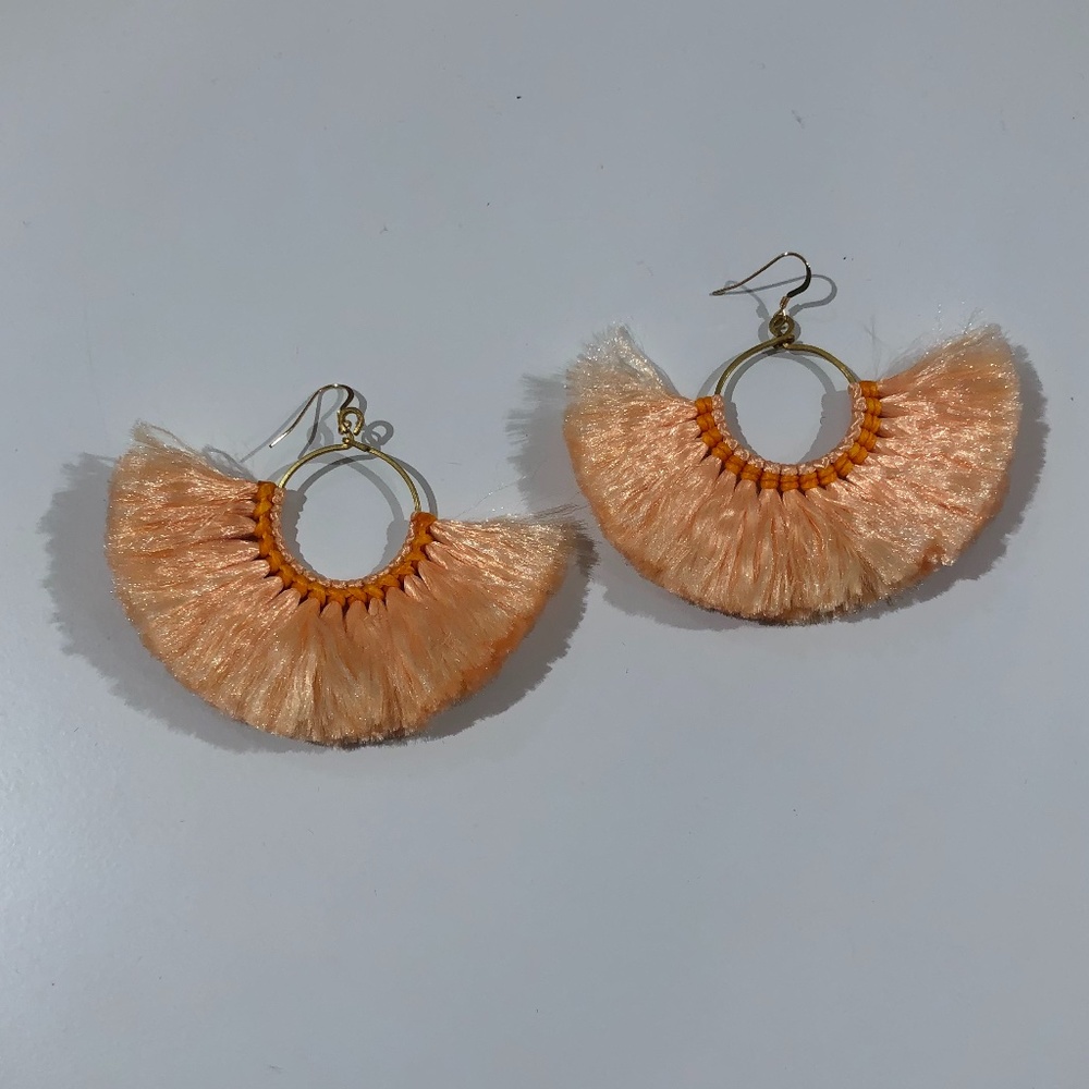 Fringe Earrings - Orange